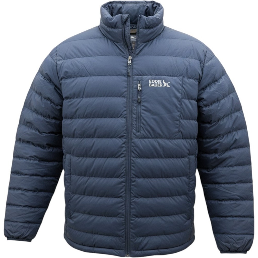 Eddie Bauer Mens XL CirrusLite 650 Fill Down Jacket Packable Navy Blue NEW